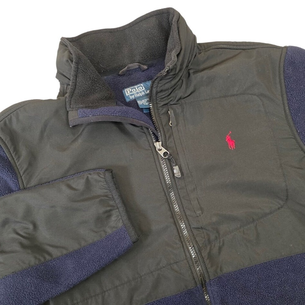Polo Ralph‎ Lauren Men's Size L Polartec Fleece Jacket Navy Blue Full Zip